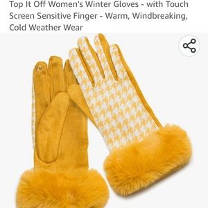 Top It Off Women's Yellow Winter Gloves